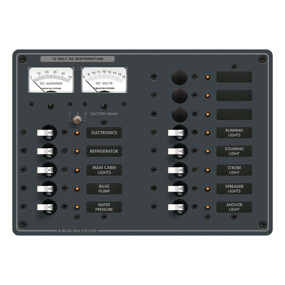 Painel Elétrico 12V AMP/VOLT 13 Posições (8068)